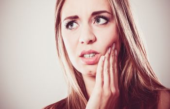 Woman with dental issue.
