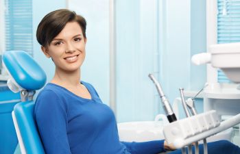 relaxed woman in a dental chair 
