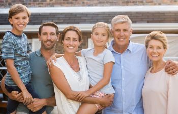 portrait of smiling three generation family